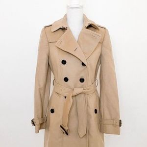 NWT Burberry Queensbury Camel Wool Cashmere Trench Women's Size 4 Tan Coat